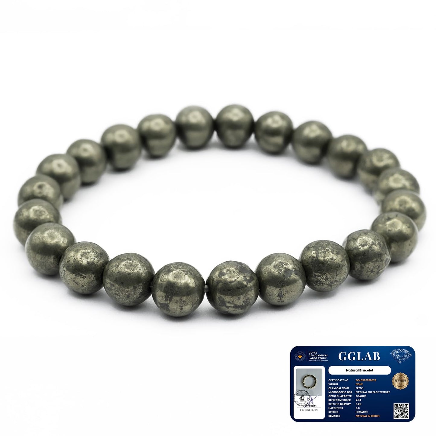 Astrotalk Raw Pyrite Bracelet with Certificate | Boost Confidence & Attract Wealth