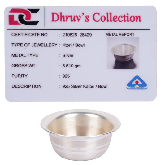 Pure Silver Hallmarked Bowl for Pooja, Feeding, or Gifting – Traditional Dhruvs Collection Piece