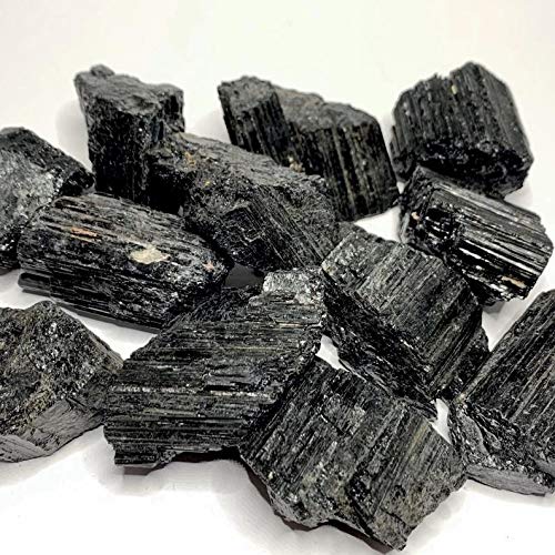 Gem Stone Factory Black Tourmaline Rough Stone, 1Kg