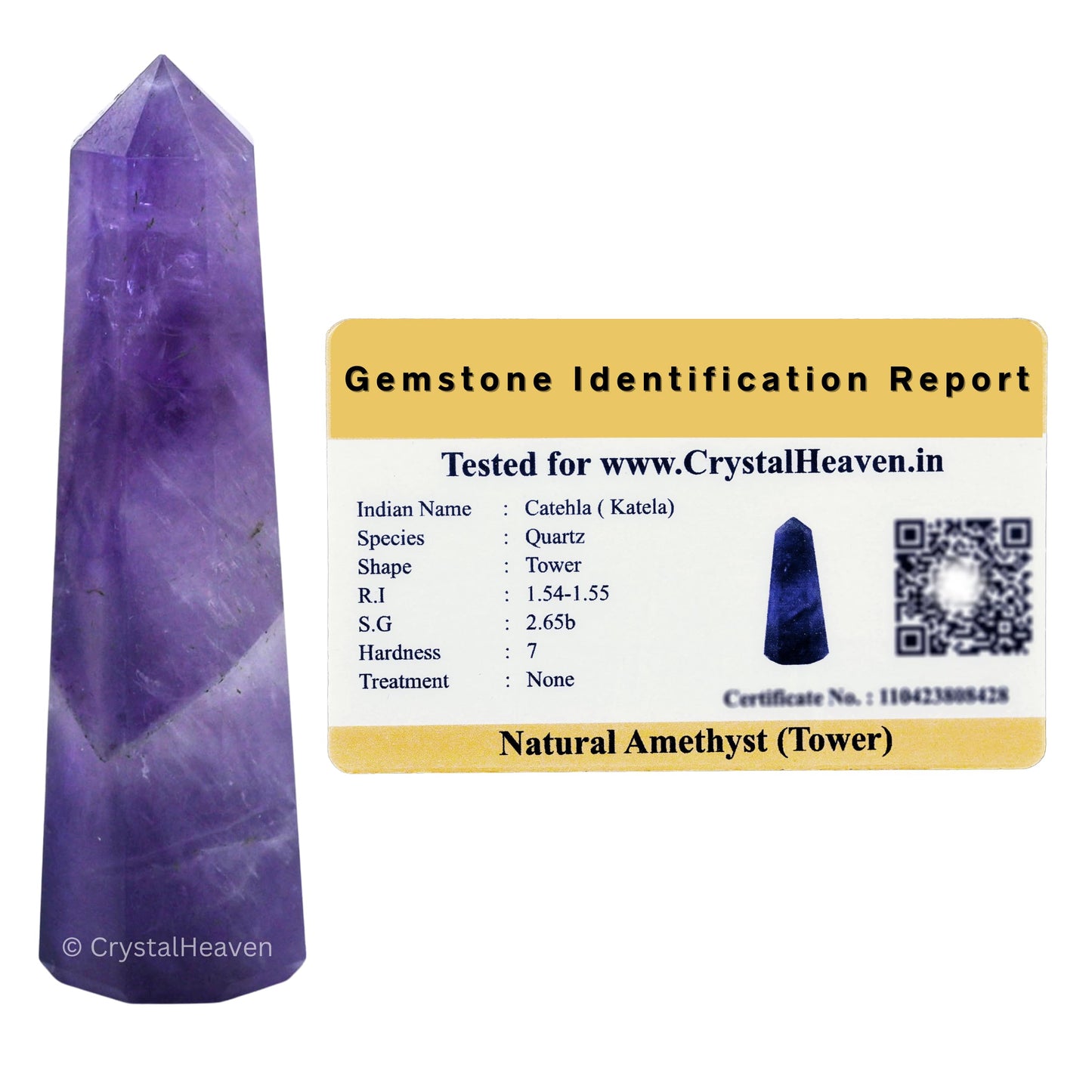 Amethyst Crystal Obelisk for Healing, Clarity & Energy Balance