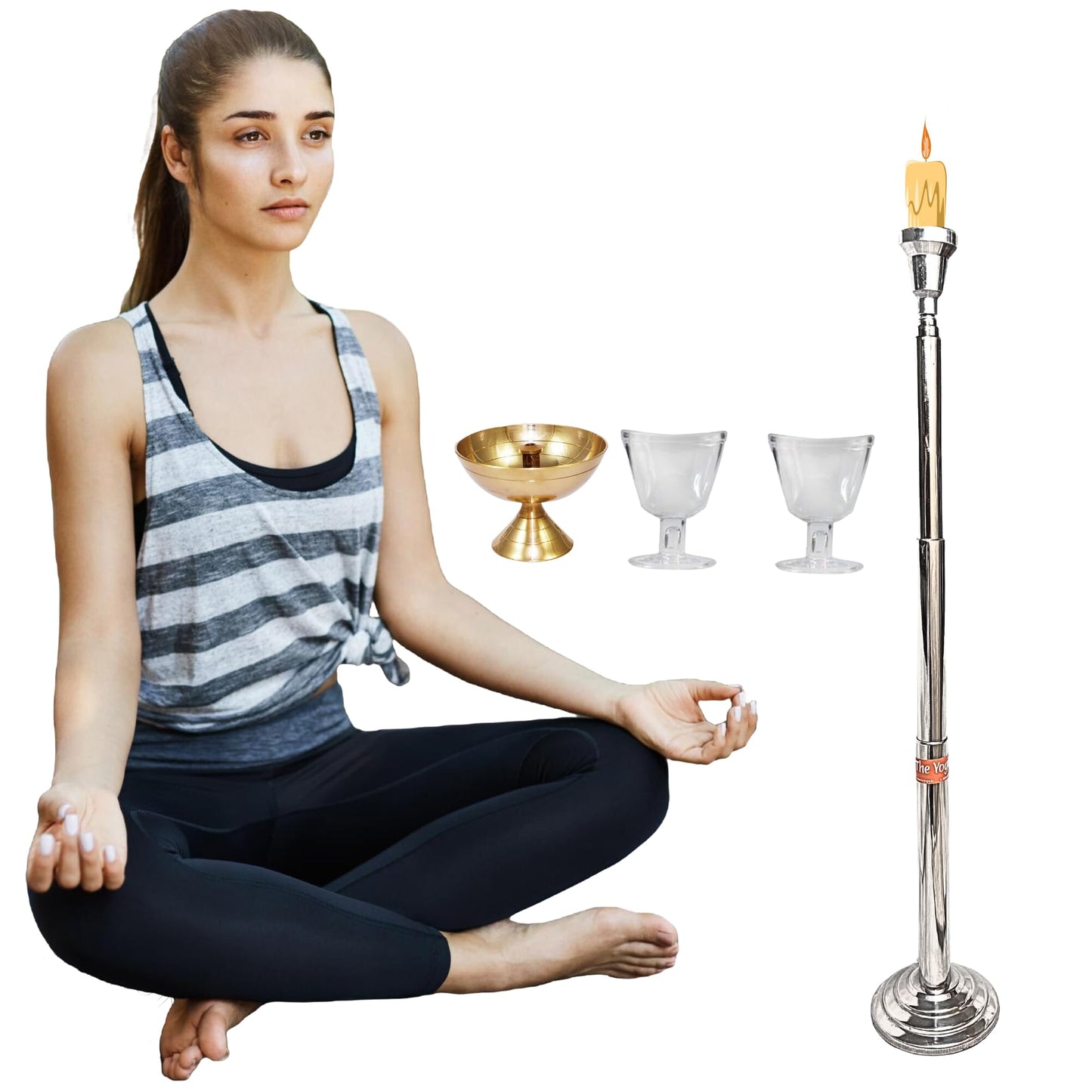 Premium Steel Tratak Candle Stand for Yogic Gazing & Meditation