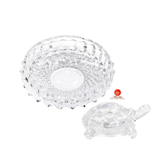 Brass Tortoise on Glass Plate – Vastu Showpiece for Home & Office