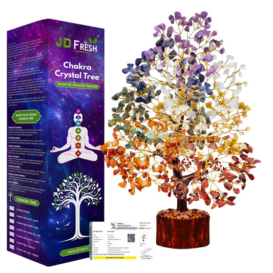 7 Chakra Crystal Tree Showpiece – 300 Beads Money Tree for Good Luck & Healing