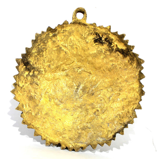 StonKraft Brass Wall Hanging Sun Face Idol | Surya Dev Bhagwan Metal Wall Decor | Art Sculpture for Home & Office Decor for Positivity, House Warming Gift – 6.25 Inches, Golden