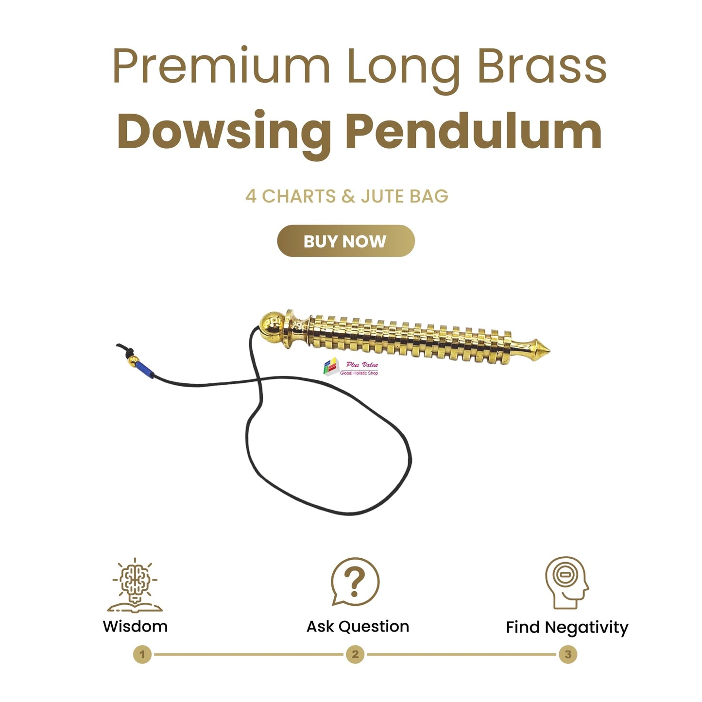 Plusvalue Premium Dowsing Pendulum – Spiritual Energy Tool for Vastu & Healing