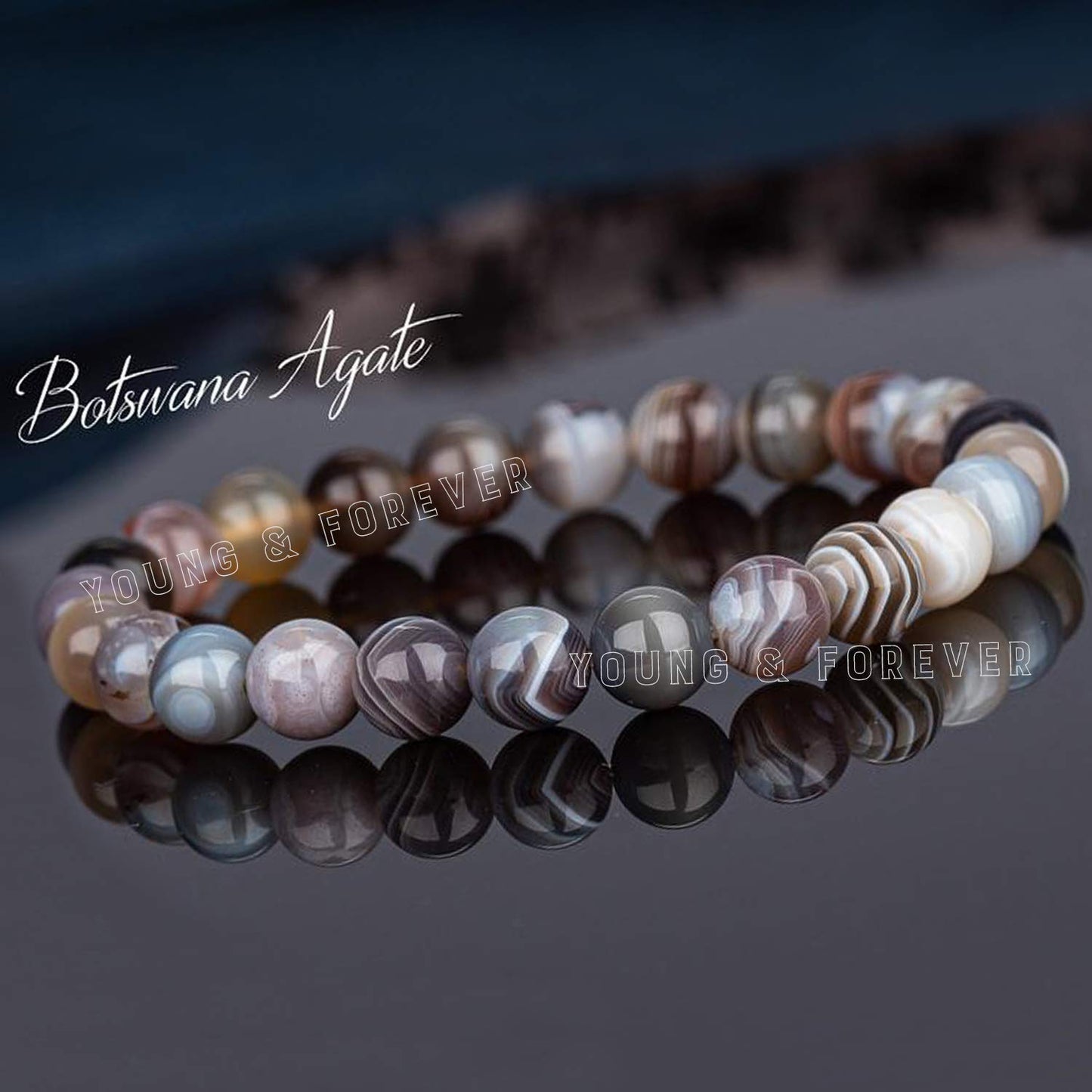 Botswana Agate Manifestation Bracelet – Natural Crystal for Stress & Positivity