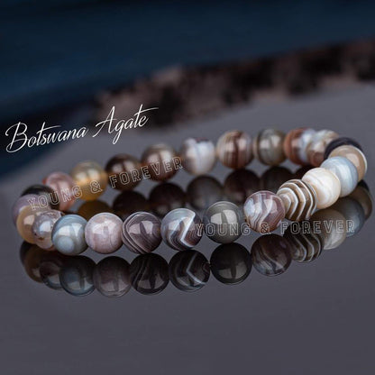 Botswana Agate Manifestation Bracelet – Natural Crystal for Stress & Positivity