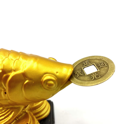 Golden Arowana Fish Statue – Feng Shui Wealth & Vastu Symbol