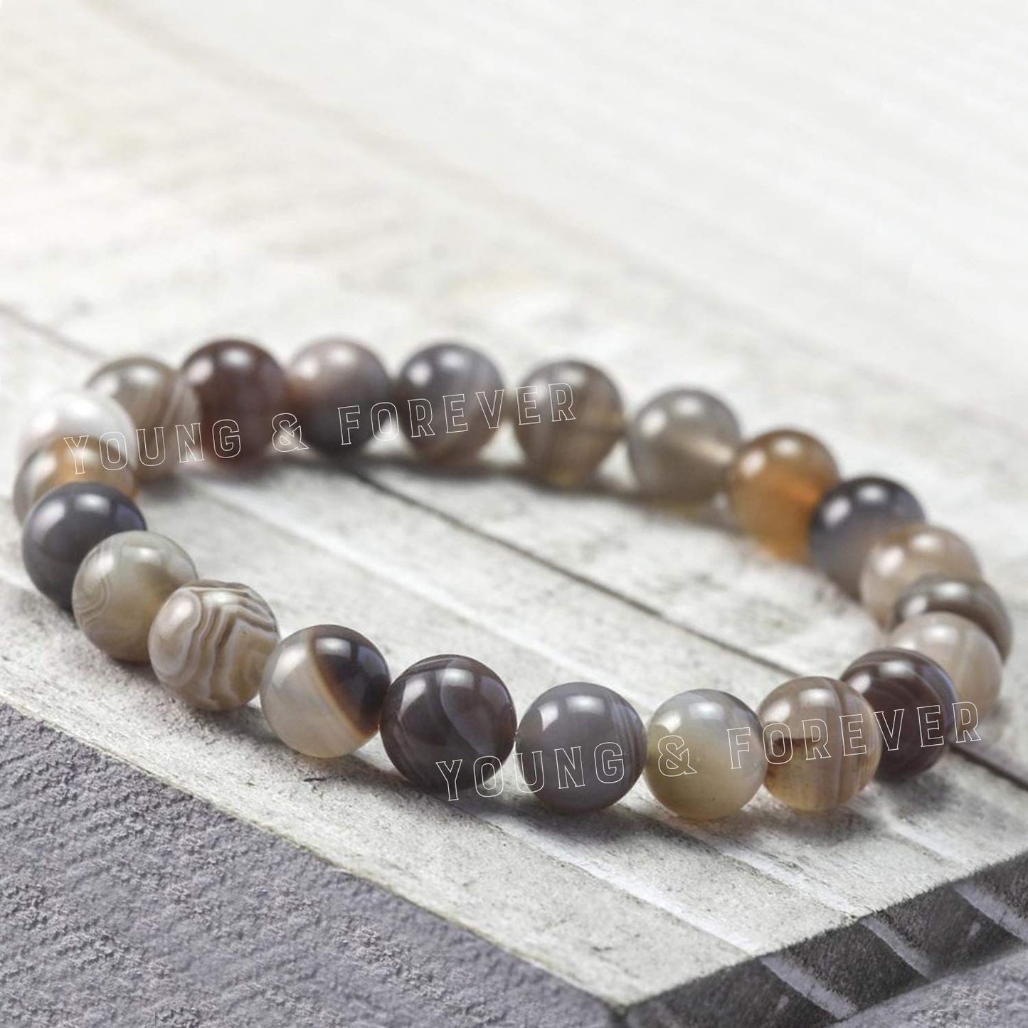 Botswana Agate Manifestation Bracelet – Natural Crystal for Stress & Positivity