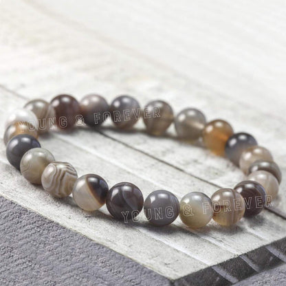 Botswana Agate Manifestation Bracelet – Natural Crystal for Stress & Positivity