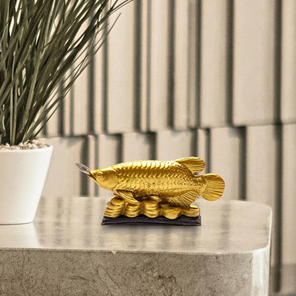 Golden Arowana Fish Statue – Feng Shui Wealth & Vastu Symbol