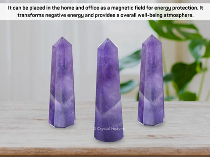 Amethyst Crystal Obelisk for Healing, Clarity & Energy Balance