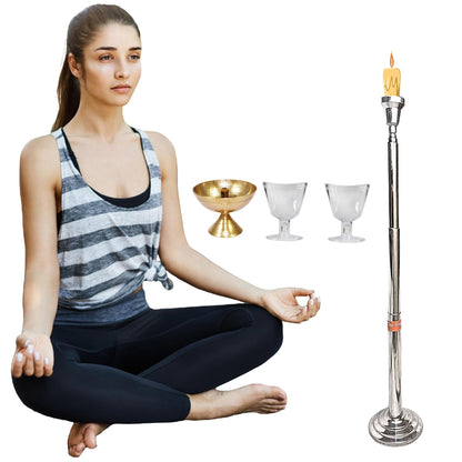 Premium Steel Tratak Candle Stand for Yogic Gazing & Meditation