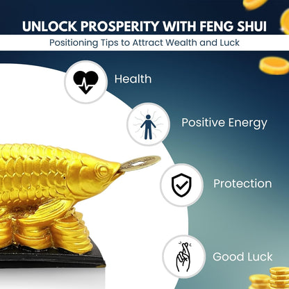 Golden Arowana Fish Statue – Feng Shui Wealth & Vastu Symbol