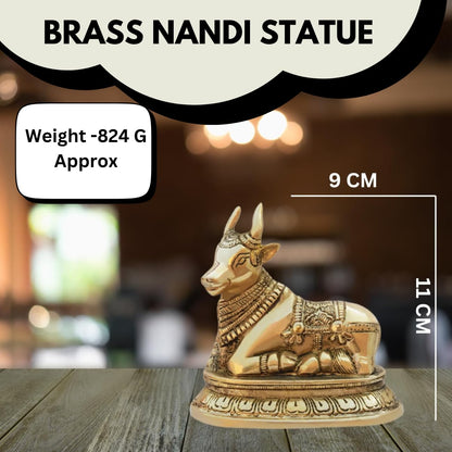 TREEMAISON Brass Nandi Idol – Vastu Remedy for Home & Office