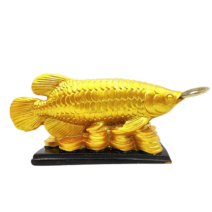 Golden Arowana Fish Statue – Feng Shui Wealth & Vastu Symbol