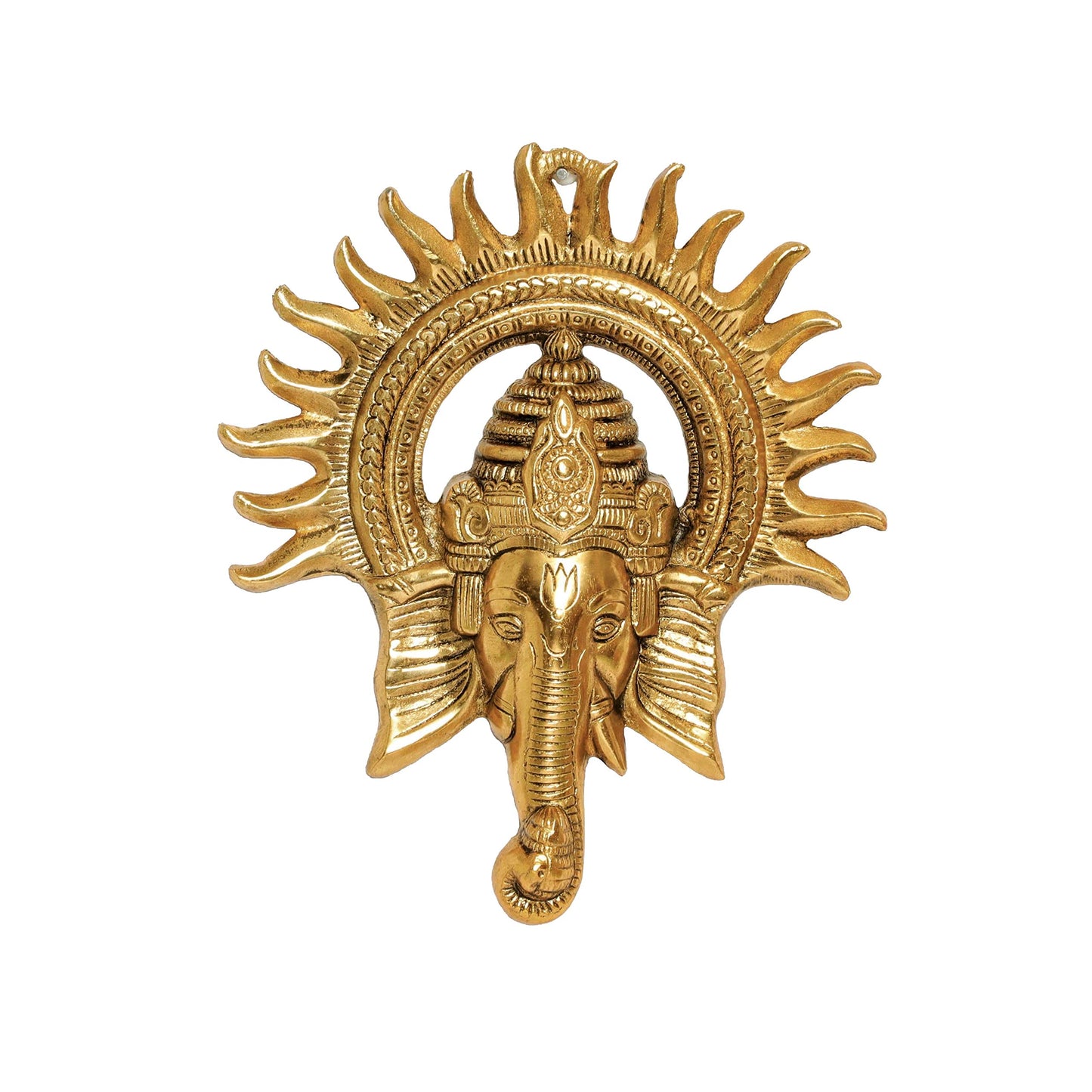 KridayKraft Metal Ganesha Ji Wall Hanging – Ganpati Sculpture for Home & Office Decor