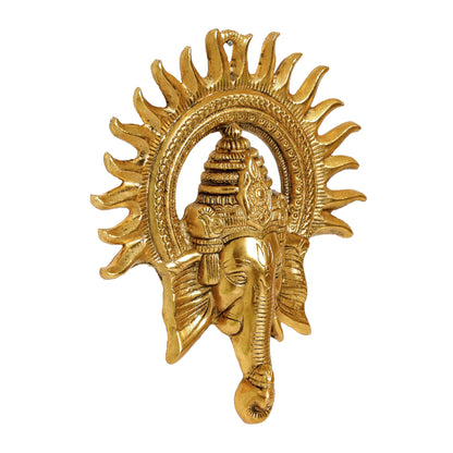 KridayKraft Metal Ganesha Ji Wall Hanging – Ganpati Sculpture for Home & Office Decor