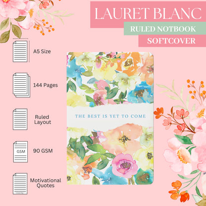 LAURET BLANC Manifestation Journal – Ruled Paperback for Daily Intentions