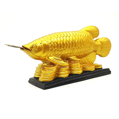 Golden Arowana Fish Statue – Feng Shui Wealth & Vastu Symbol
