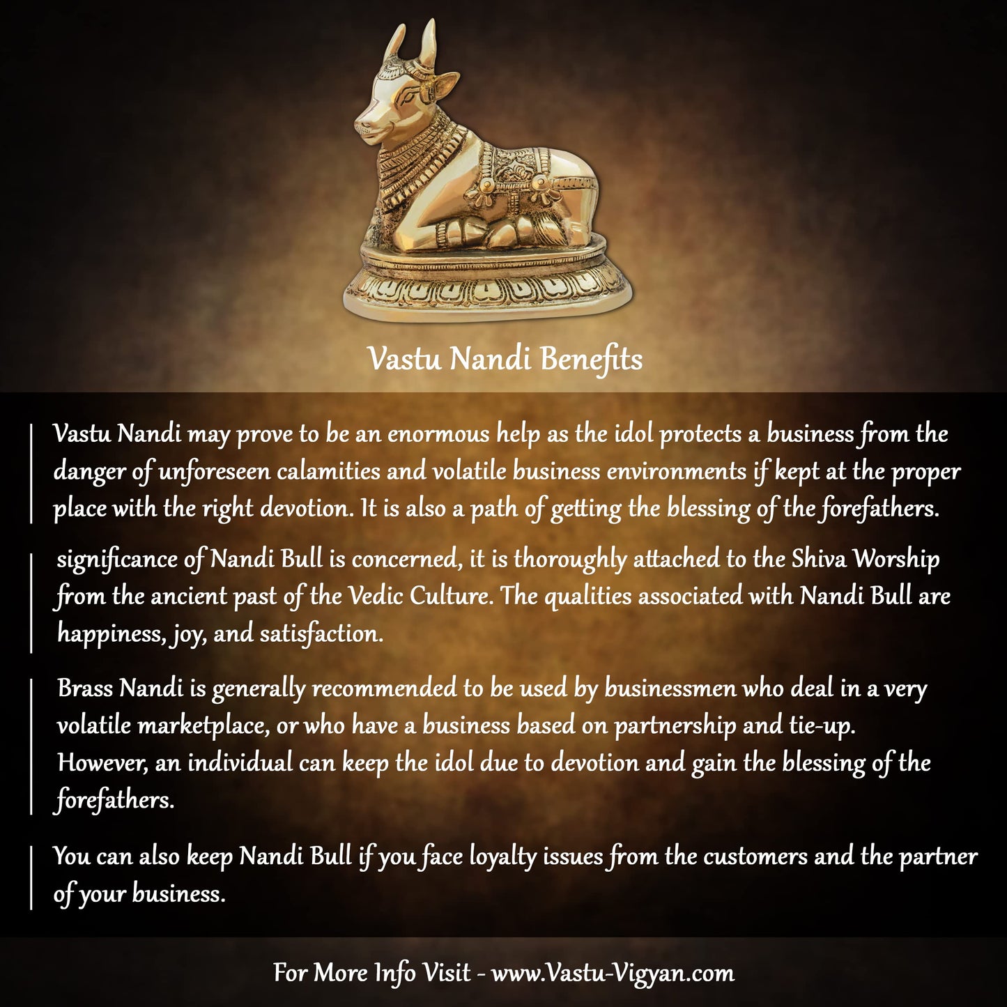 TREEMAISON Brass Nandi Idol – Vastu Remedy for Home & Office