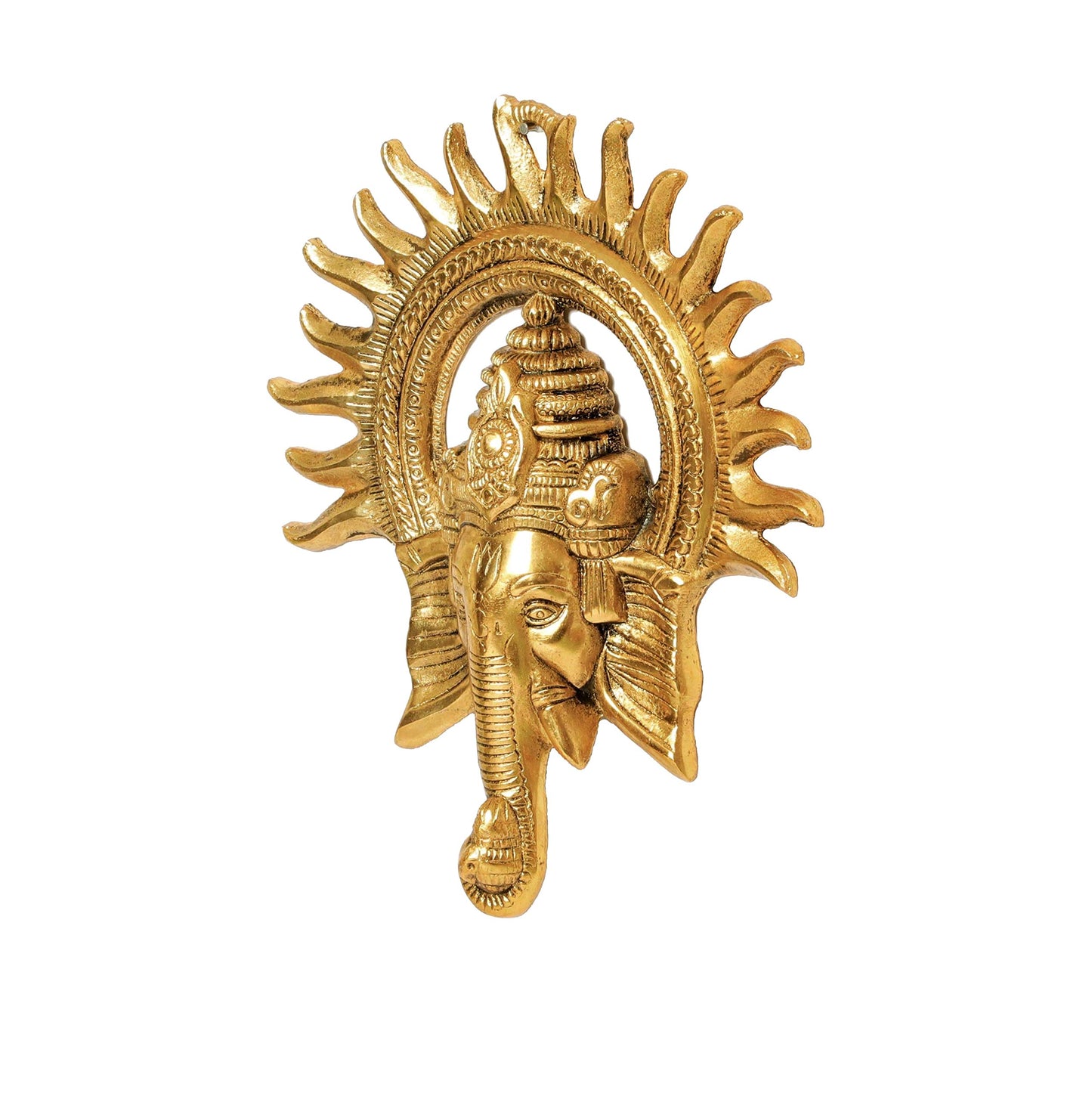 KridayKraft Metal Ganesha Ji Wall Hanging – Ganpati Sculpture for Home & Office Decor