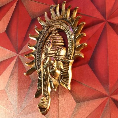 KridayKraft Metal Ganesha Ji Wall Hanging – Ganpati Sculpture for Home & Office Decor