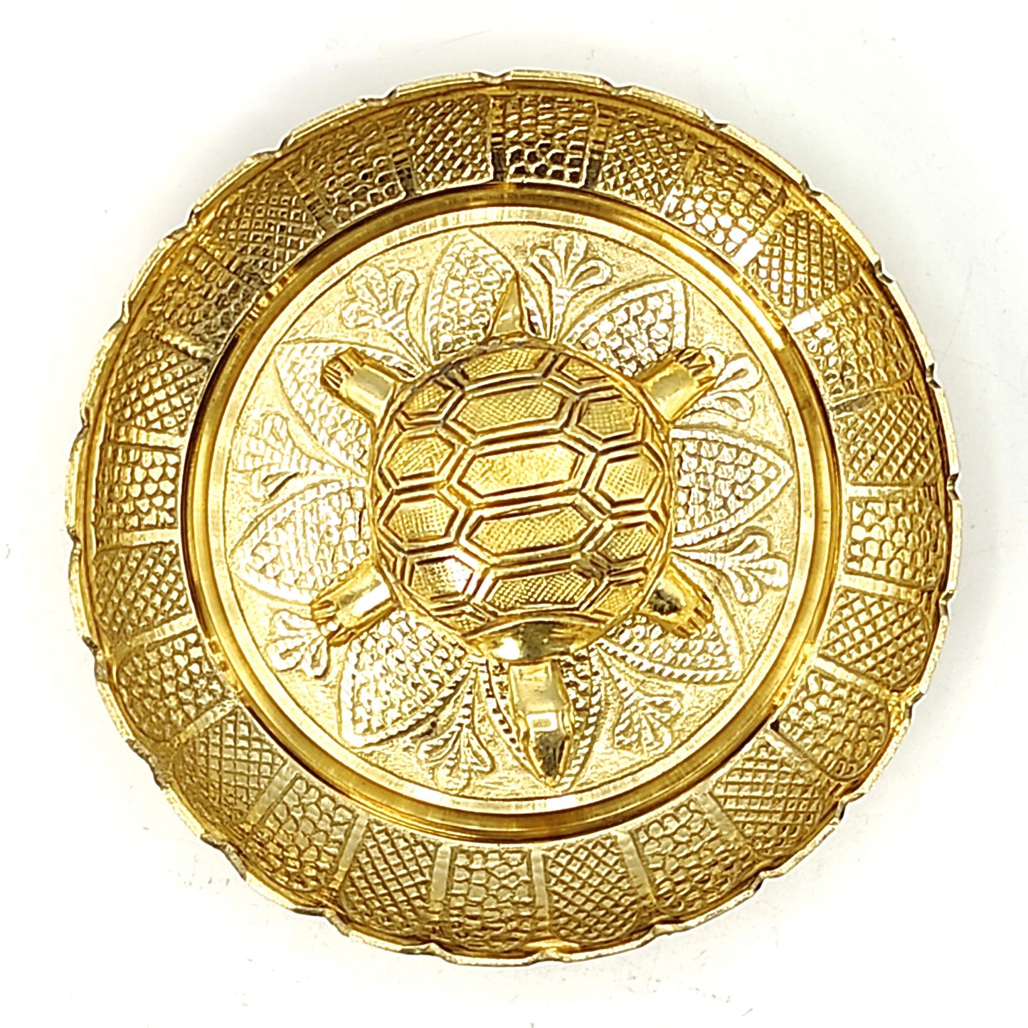 Plus Value Vastu Feng Shui Brass Tortoise with Plate – For Career Opportunities & Good Luck